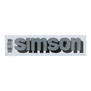 Klebefolie "SIMSON"-Tank, silber/schwarz/weiß - L= 21 cm
