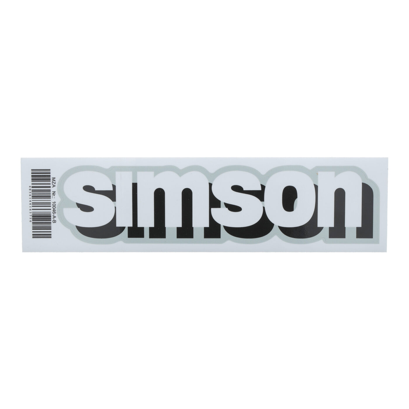 Klebefolie "SIMSON"-Tank, weiß/schwarz/silber - L= 21 cm