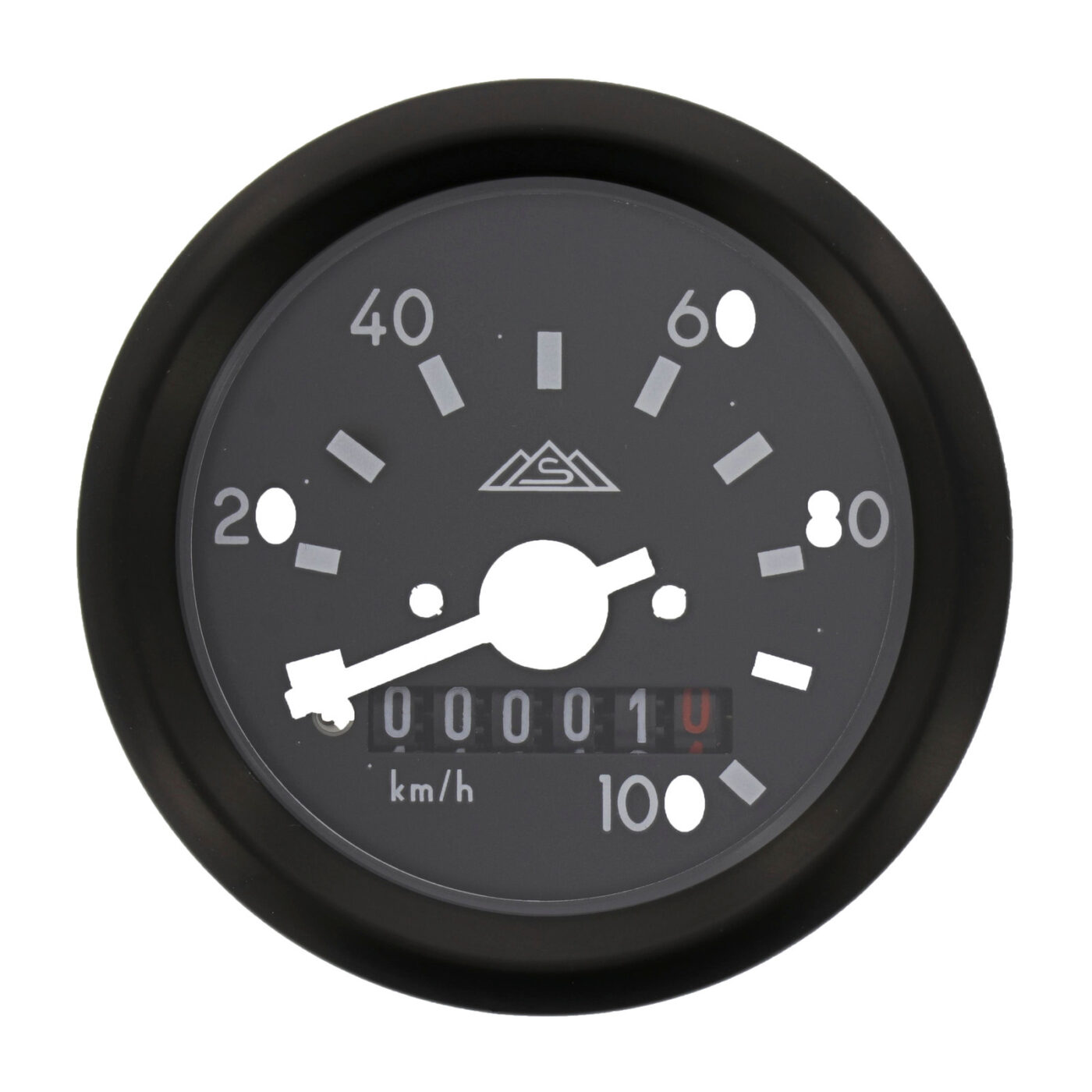 Tachometer mit Beleuchtung, ohne Kontrollleuchte - ø 60 mm, ohne Leuchtmittel und Bügel, 100 km/h