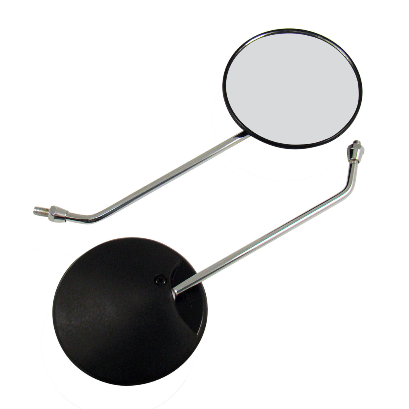 Paar Rückblickspiegel - links u. rechts verwendbar - ø 125mm - Gewinde M8 - verchromter Spiegelarm - Muschelform