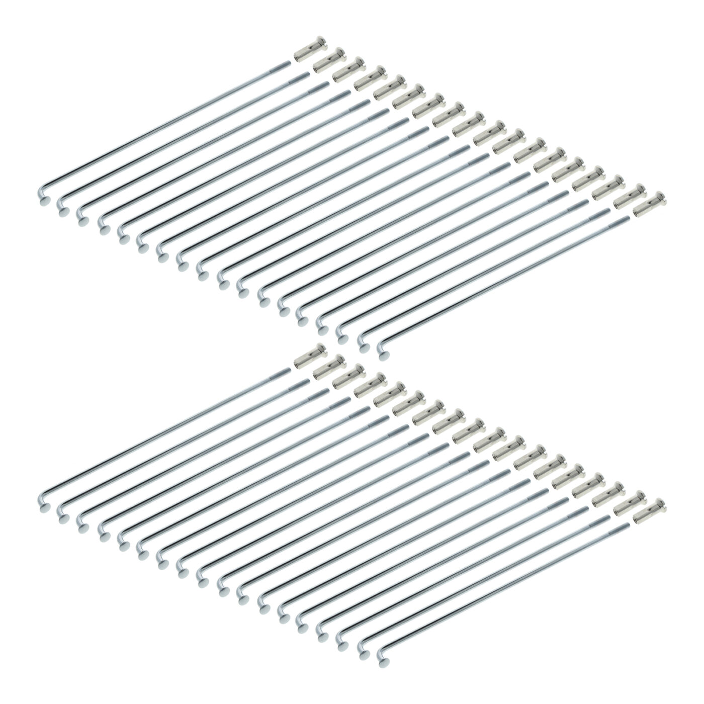 Chromspeichensatz m. Nippel +3 mm, je 36x - M3,5-143,5 mm - für 16 Zoll-Felgen