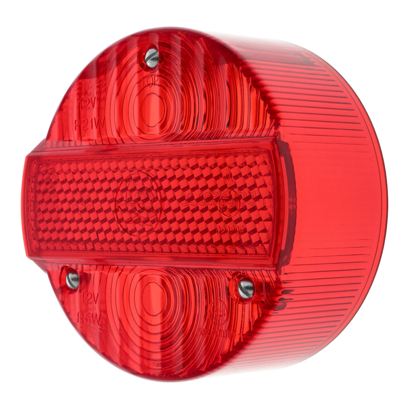 Rücklichtkappe f. Bremsschlußleuchte BSL, ø 120mm - rot - 3 Schrauben - Lichtaustritt 8520.26-200