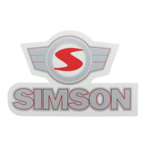 Klebefolie - Schriftzug mit Emblem - rot-silber