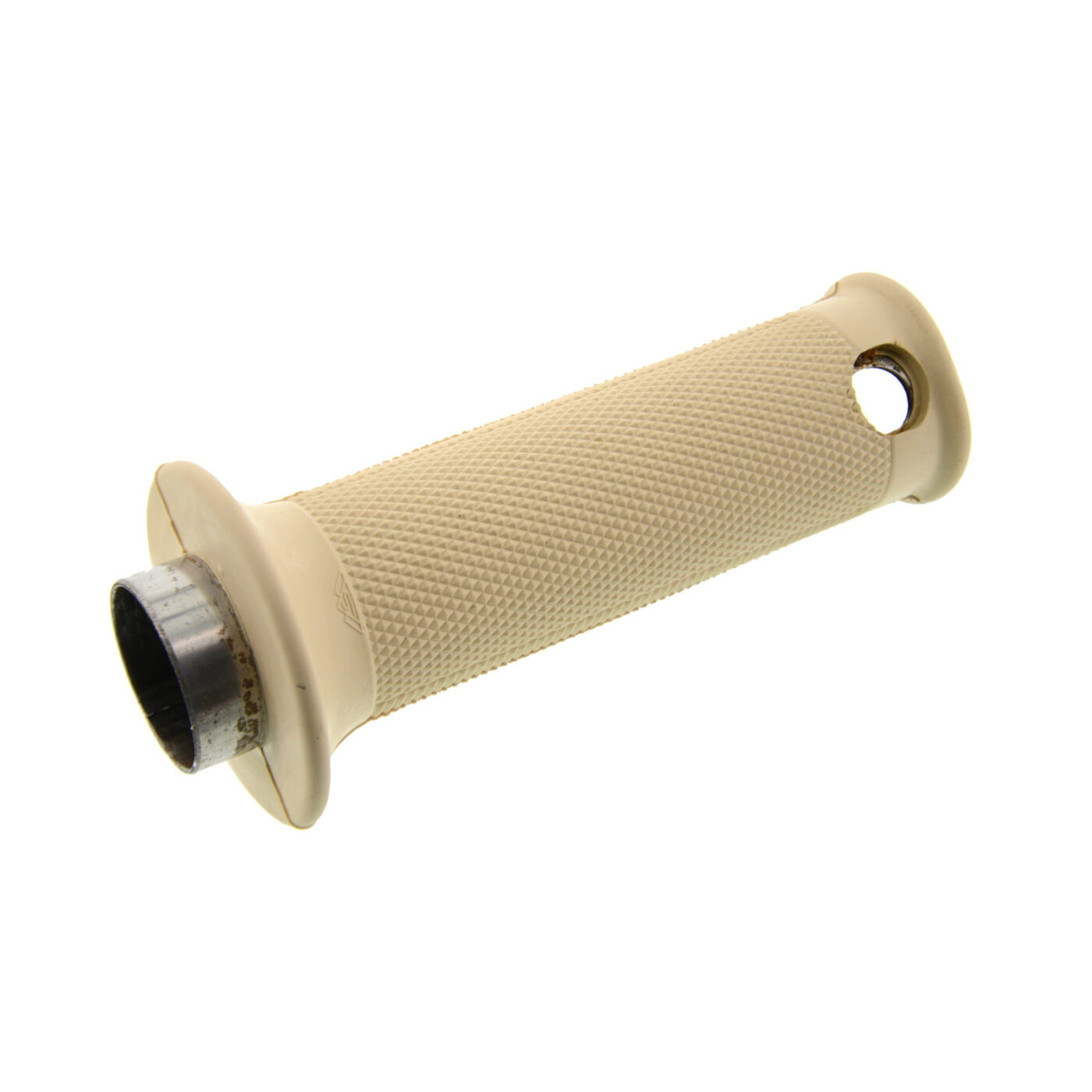 Gasdrehgriff komplett - Griffrohr mit Gummigriff - beige - Rändelprofil - für Vogelserie