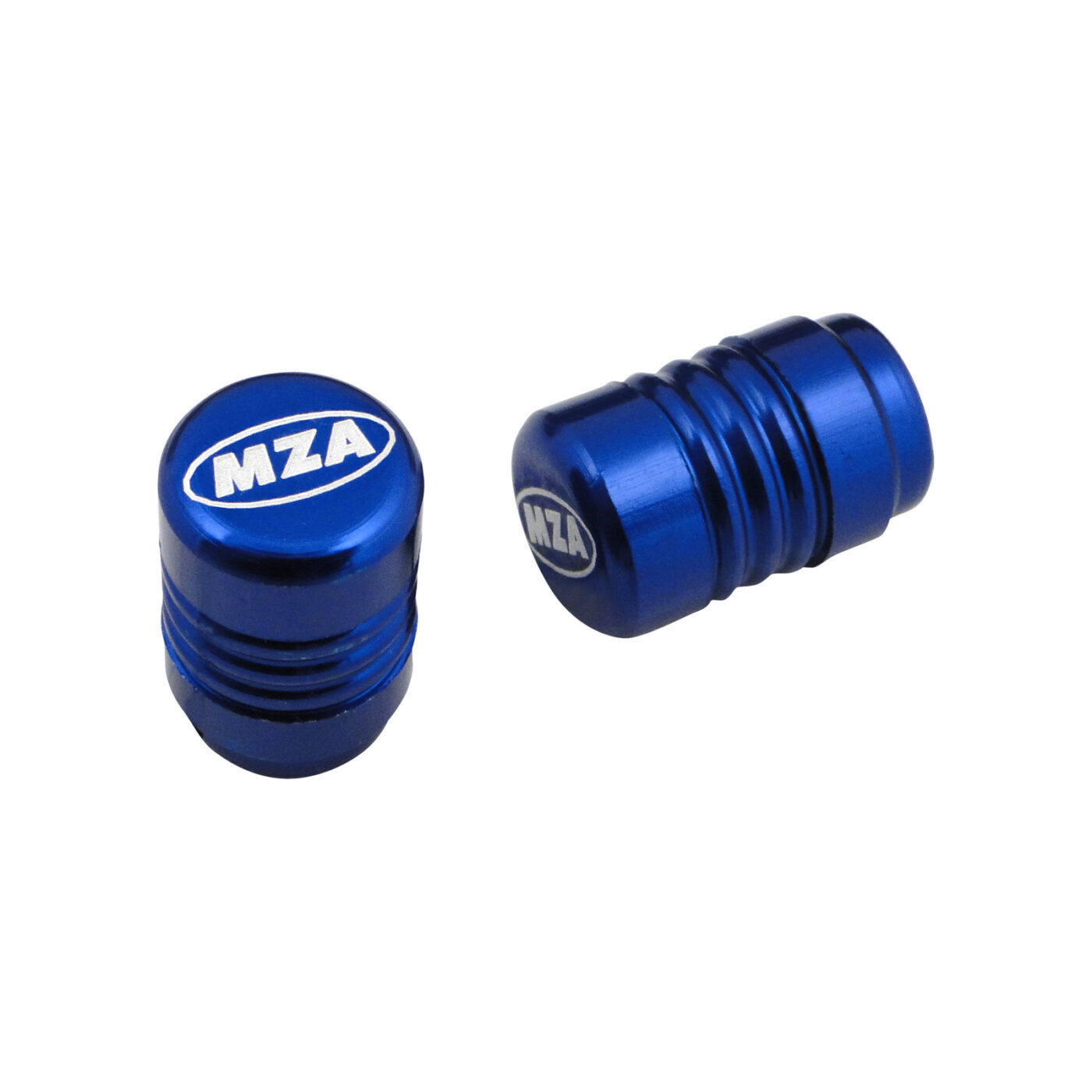 2x Ventilkappen - Alu blau eloxiert - MZA-Design-Kappe, inkl. O-Ringe