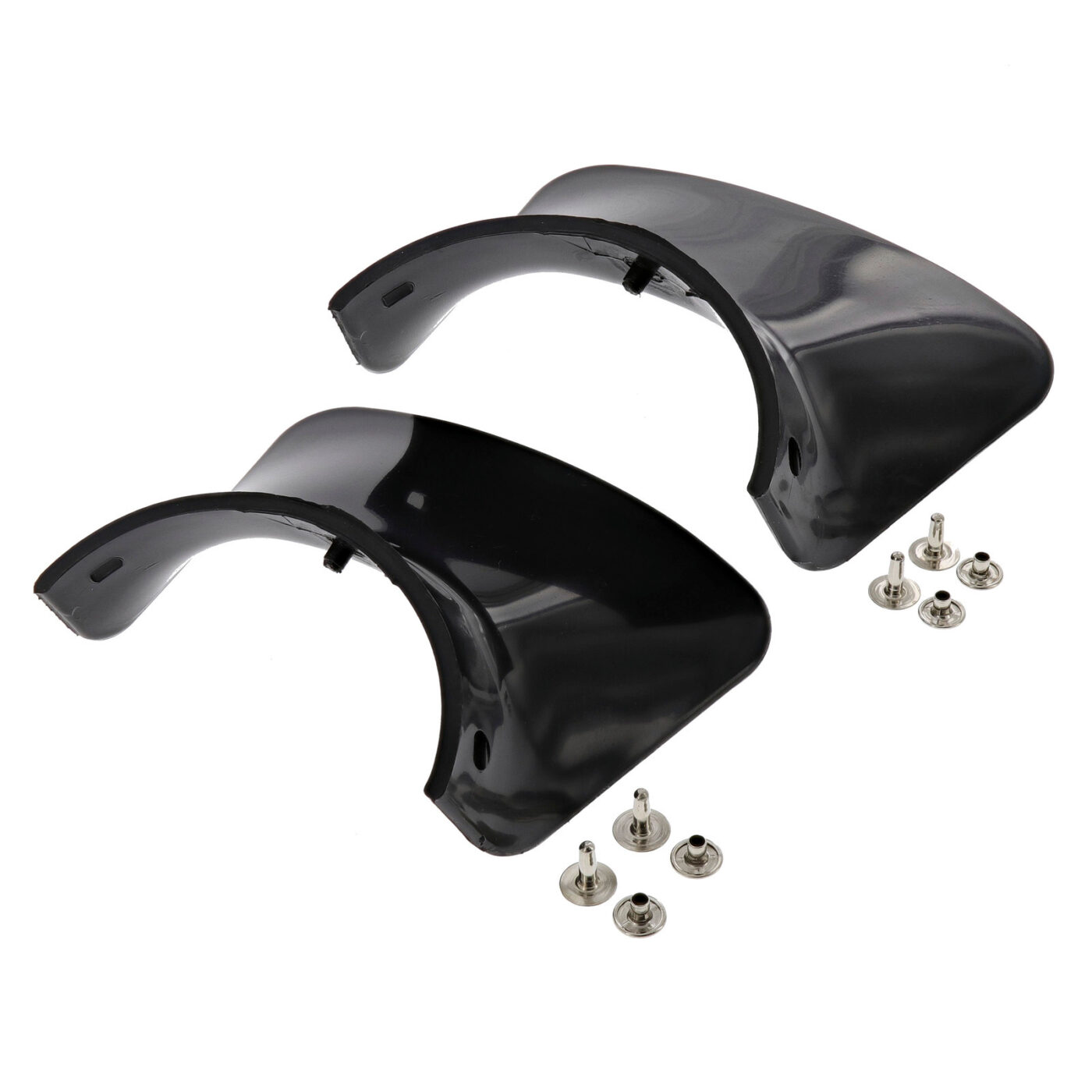 SET Schmutzschutz, schwarz vorne und hinten, mit Nieten zur Befestigung S50, S51, S70