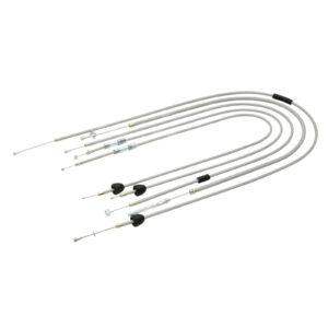 Set - 5x Bowdenzüge - grau - KR51/1, Starter Fkt.-länge 38mm, Bremsbowdenzug hinten - Hebel aussenliegend