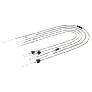 Set - 5x Bowdenzüge - grau - KR51/1, Starter Fkt.-länge 87mm,  Bremsbowdenzug hinten - Hebel aussenliegend