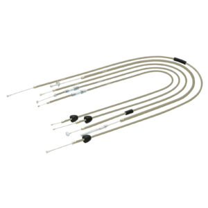 Set - 5x Bowdenzüge - silbergrau - KR51/1, Starter Fkt.-länge 87mm,  Bremsbowdenzug hinten - Hebel aussenliegend