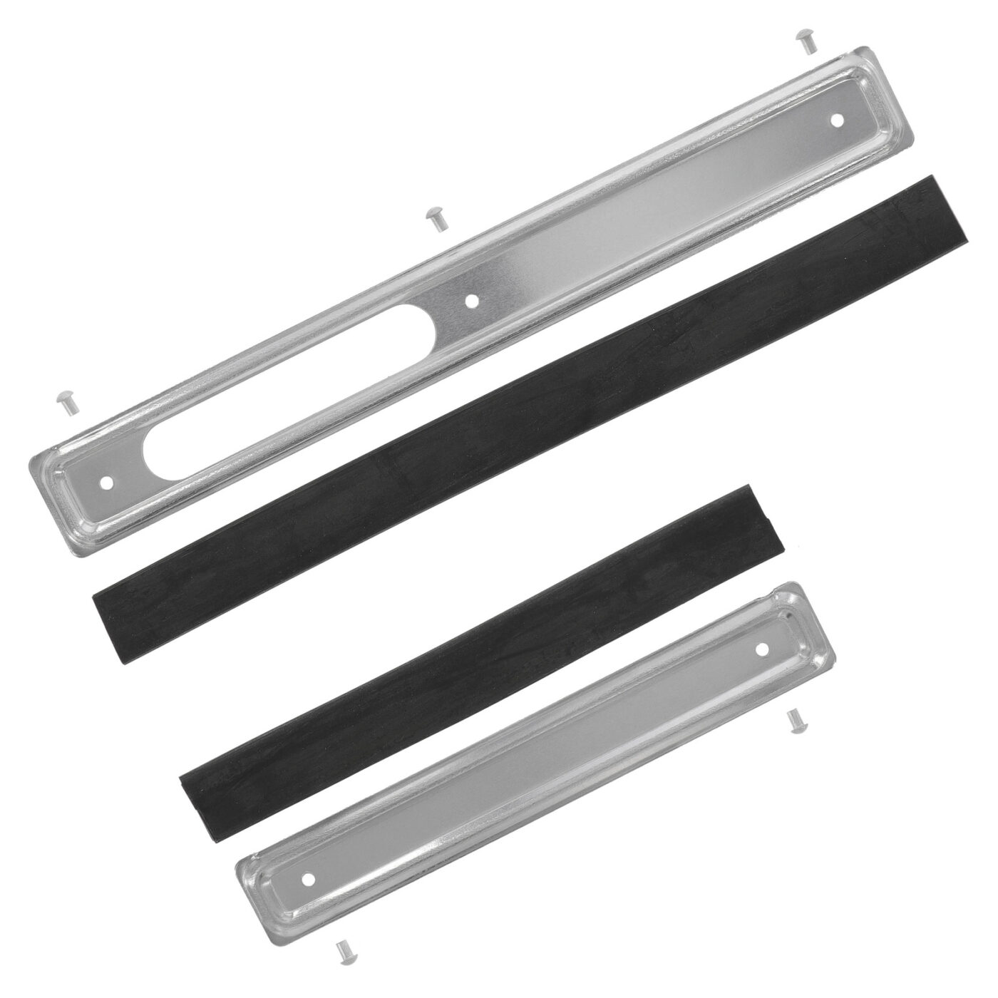 Set Scheuerleisten - rechts / links - Stahl, glanzverzinkt - mit Keder und Nieten - KR51