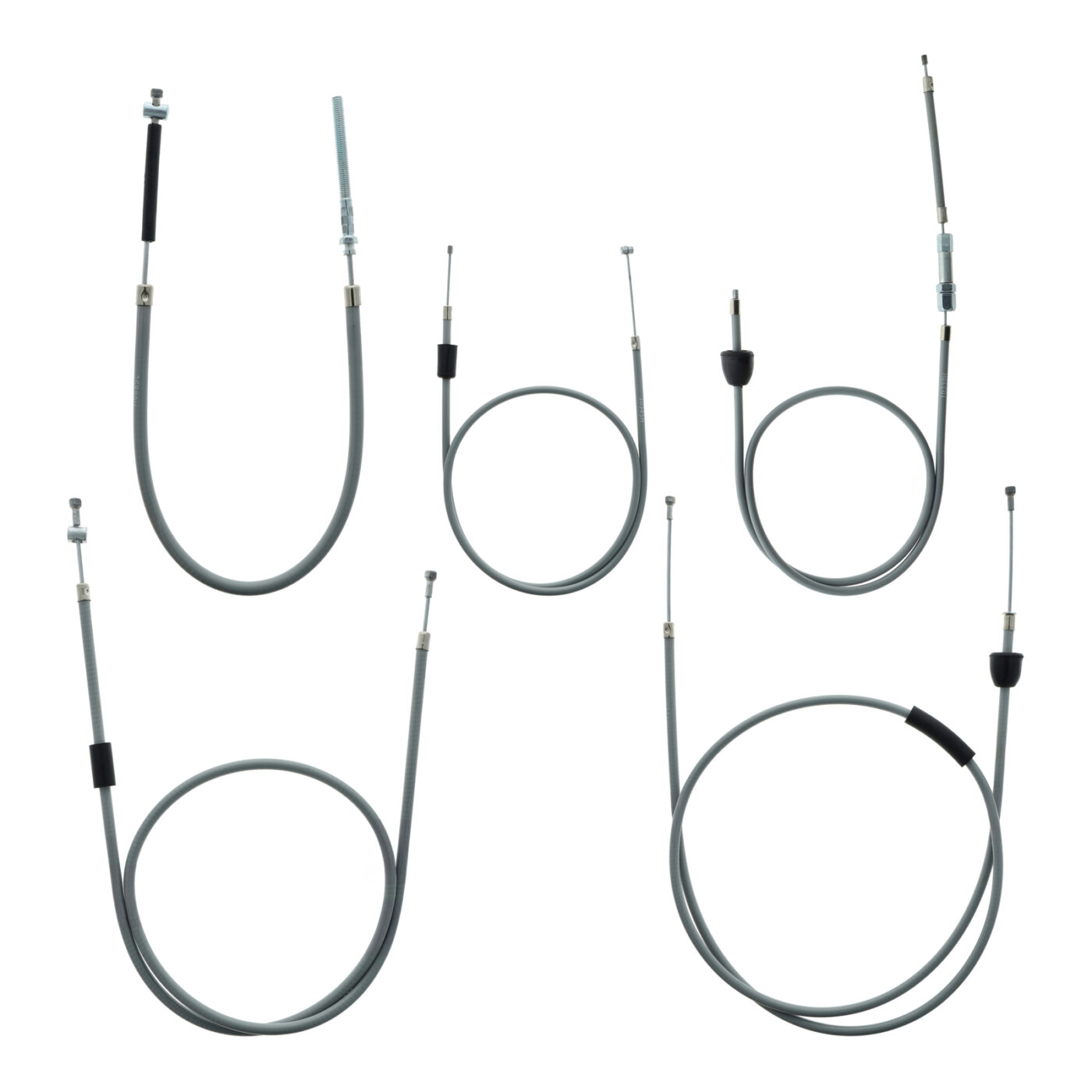 Set - 5x Bowdenzüge - grau - SR4-2, SR4-3, SR4-4, Bremshebel hinten aussenliegend