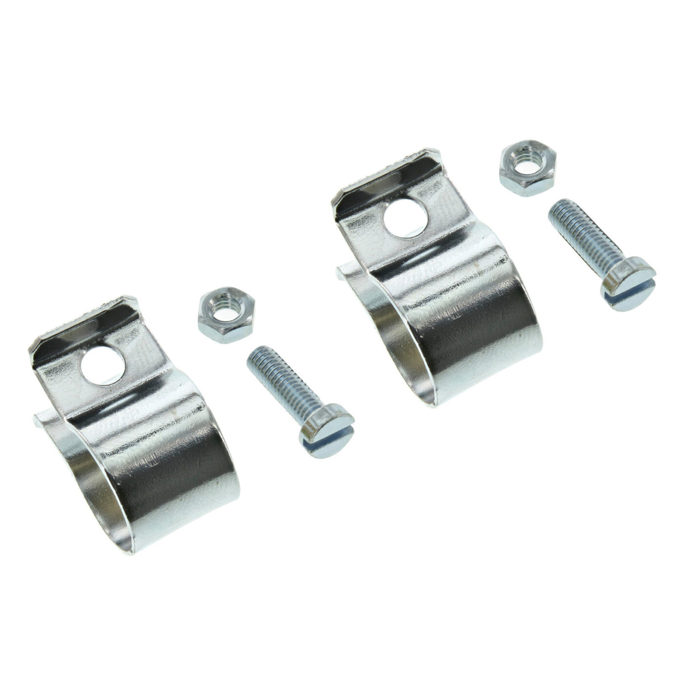 SET 2x Klemmschellen, verchromt - für runde Blinkleuchte 8580.23