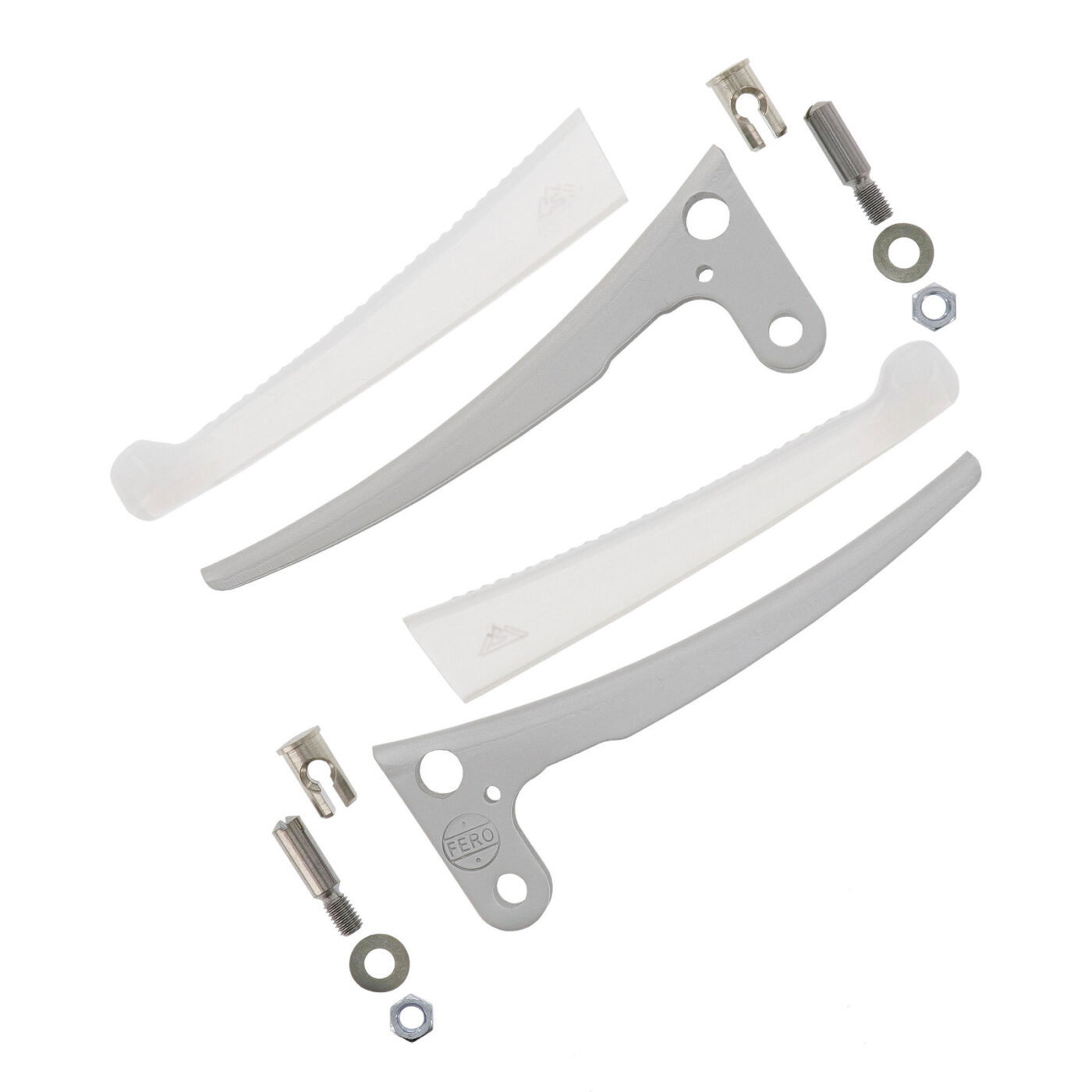 SET Aluminium-Brems u. Kupplungshebel - mit Befestigungsmaterial und transparenter Hülle (12-teilig) - für Schwalbe KR51/1