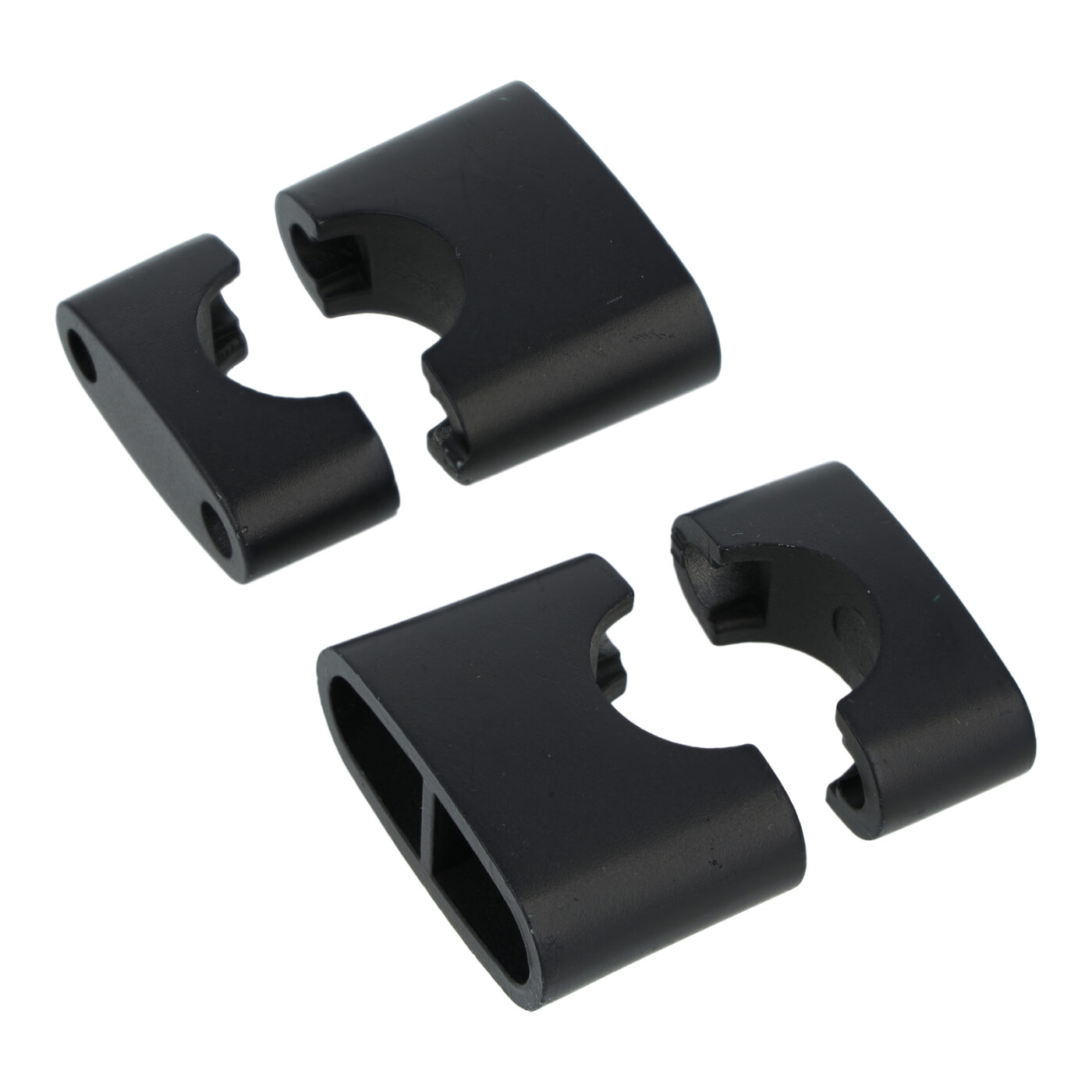 SET Befestigungssatz Lenker, unteres und oberes Klemmstück, schwarz matt - S50, S51, S53N, S70