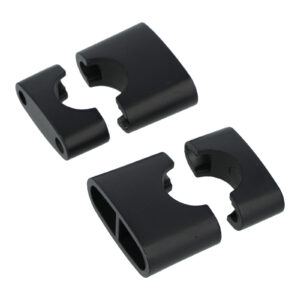 SET Befestigungssatz Lenker, unteres und oberes Klemmstück, schwarz matt - S50, S51, S53N, S70