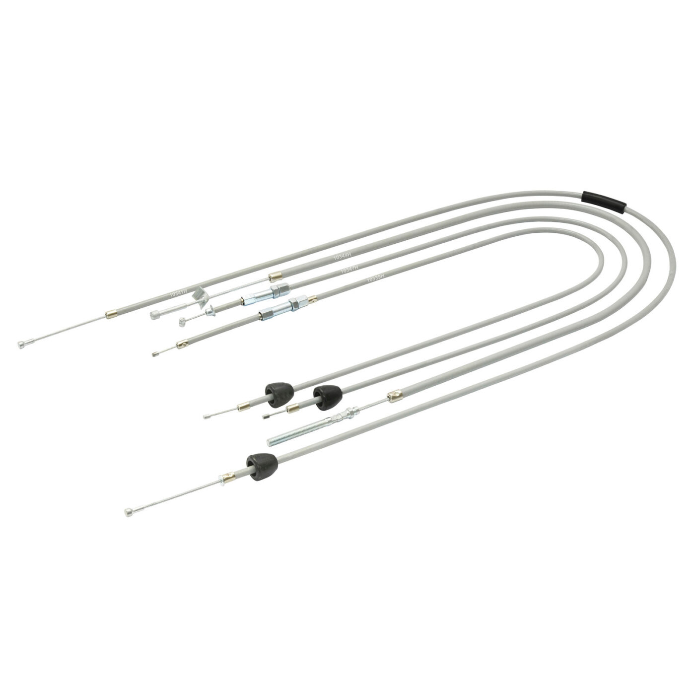 Set - 4x Bowdenzüge - grau - KR51/1 Automatik, Starter Fkt.-länge 38mm,  Bremsbowdenzug hinten - Hebel aussenliegend
