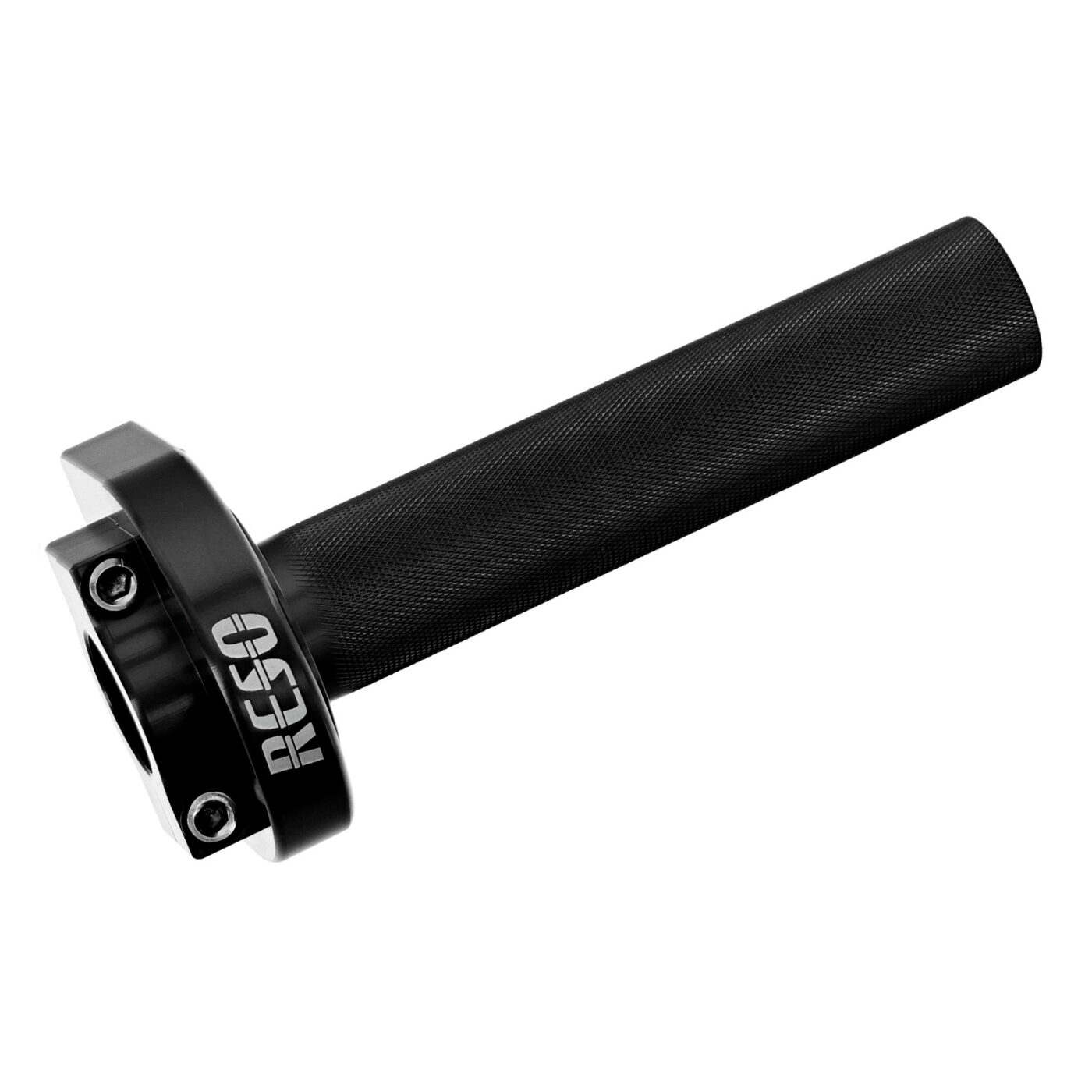 Schnellgasgriff CNC, Alu, schwarz - universell passend für Ø22mm-Lenkerrohr - Gewinde: M10x1