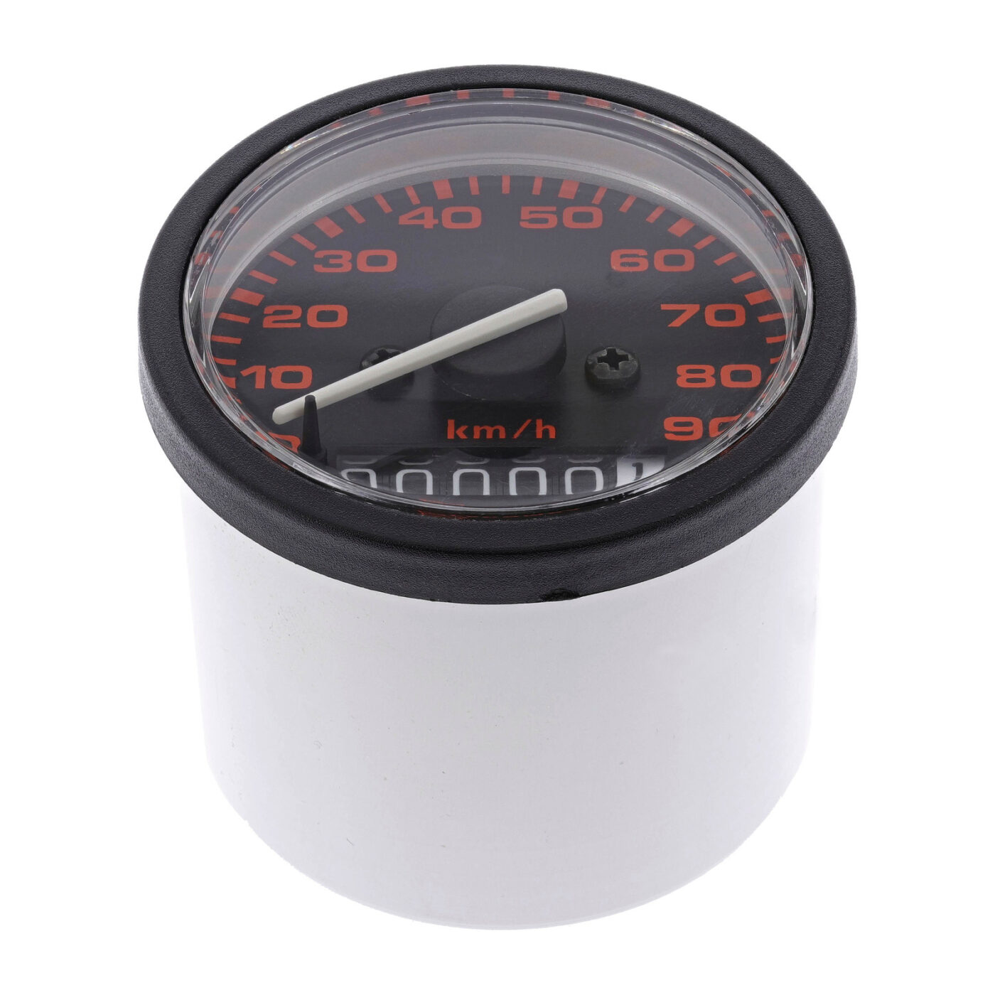 Tachometer Facomsa, ø 60 mm, 12V, schwarzes Ziffernblatt, orange Zahlen