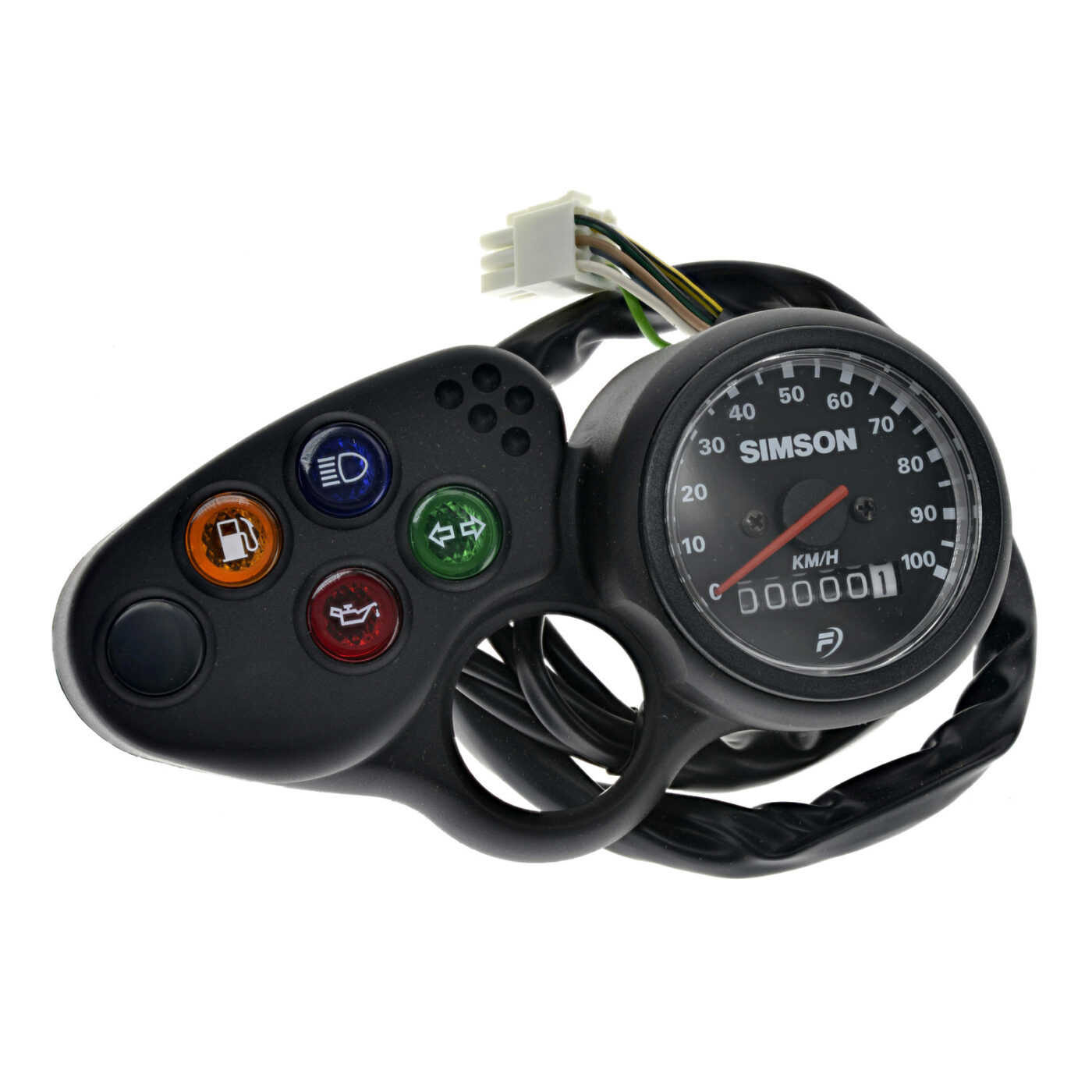 Instrumentenblock mit Facomsa-Tachometer - bis 100 km/h - mit Kontrollleuchten und Kabelbaum